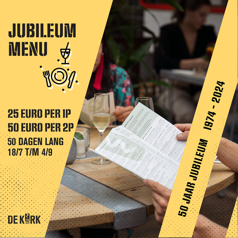 Jubileum menu Vierkant klein